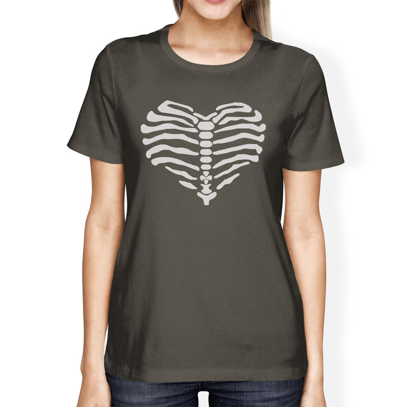 Skeleton Heart Womens Dark Grey Shirt