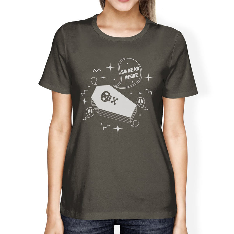 So Dead Inside Coffin Womens Dark Grey Shirt