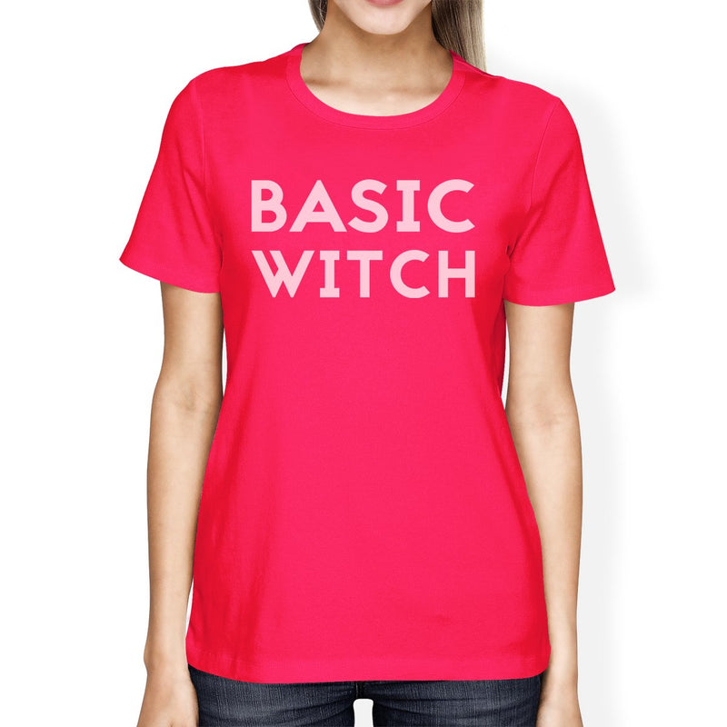 Basic Witch Womens Hot Pink Shirt