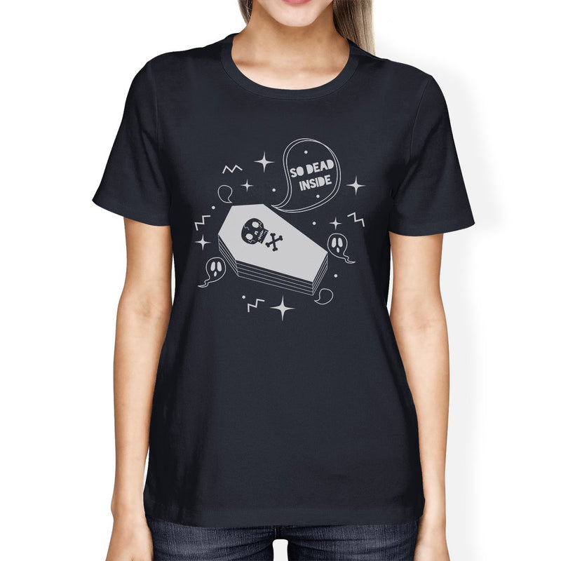 So Dead Inside Coffin Womens Navy Shirt