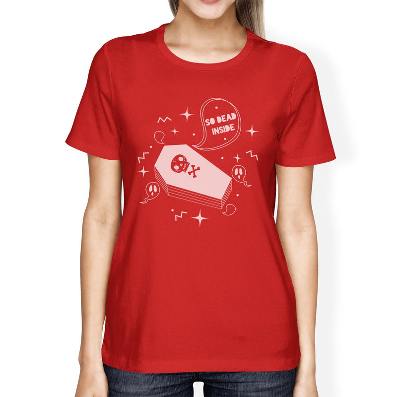 So Dead Inside Coffin Womens Red Shirt