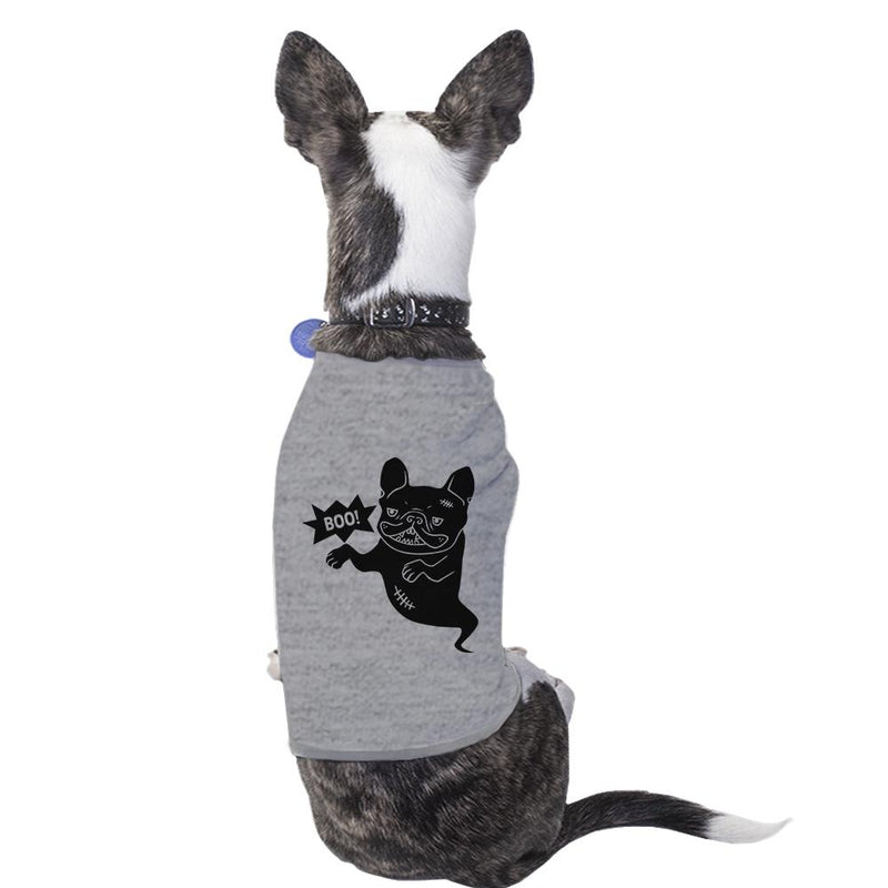 Boo French Bulldog Ghost Pets Grey Shirt