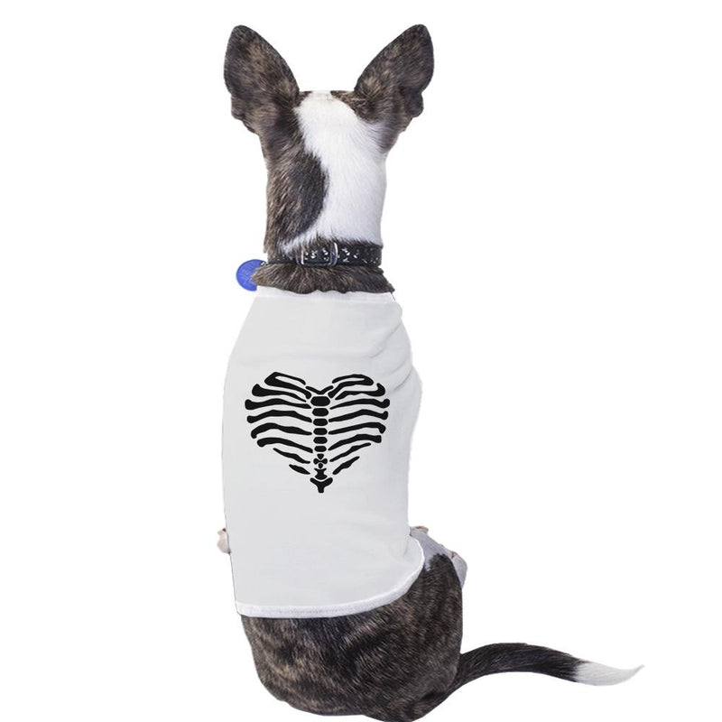 Skeleton Heart Pets White Shirt