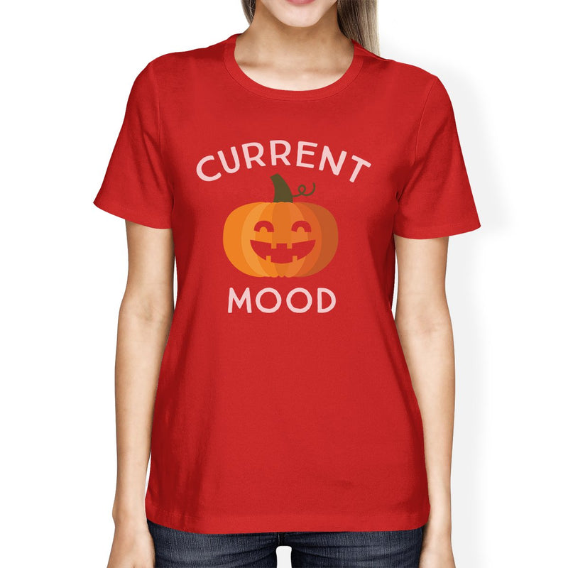 Pumpkin Current Mood Womens Red Shirt