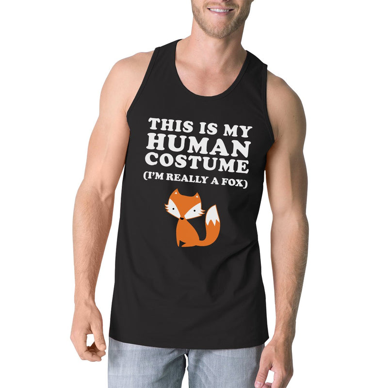 This Is My Human Costume Fox Mens Black Tank Top