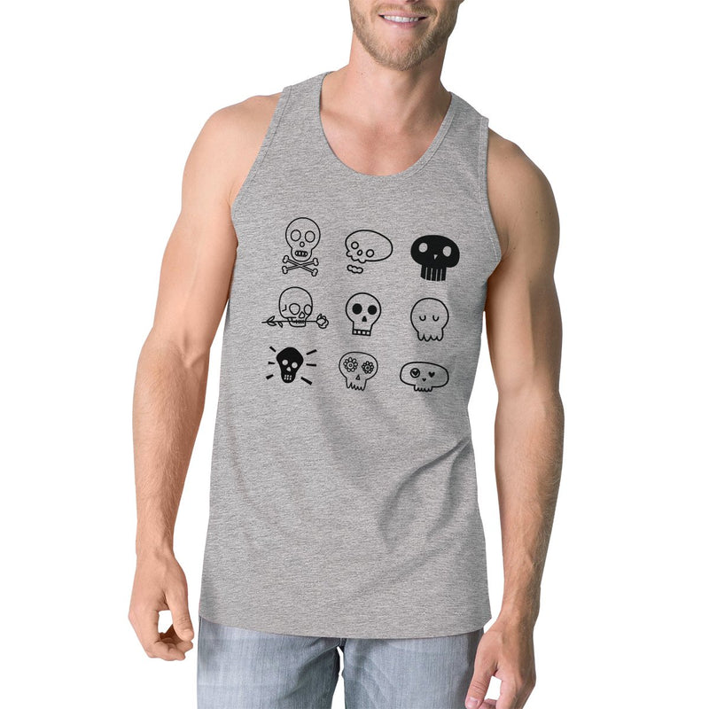 Skulls Mens Grey Tank Top