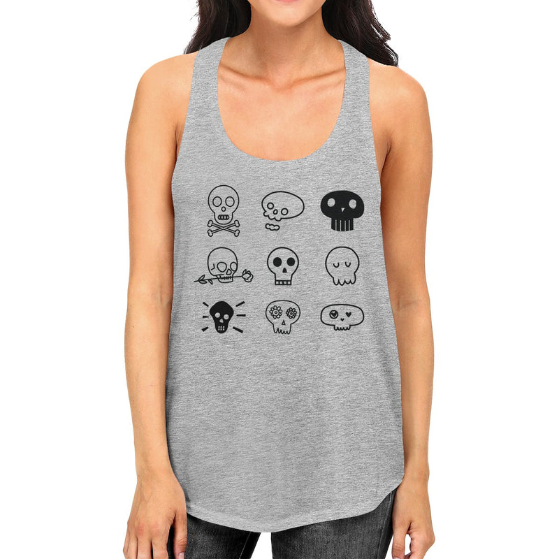 Skulls Womens Grey Tank Top