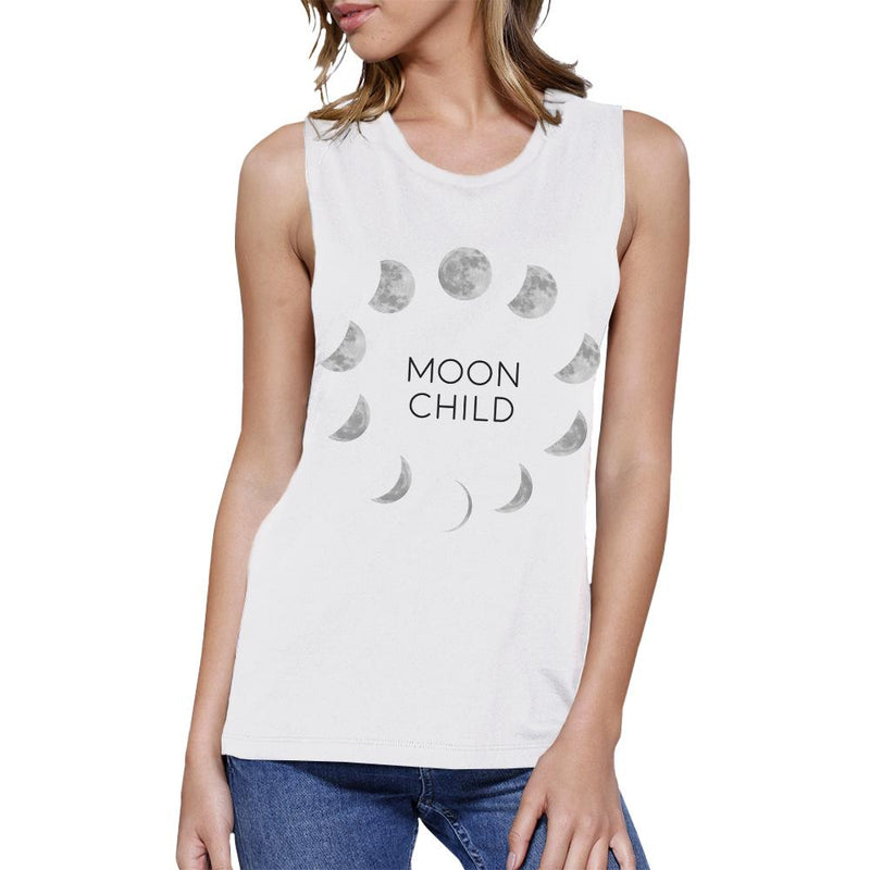 Moon Child Womens White Muscle Top