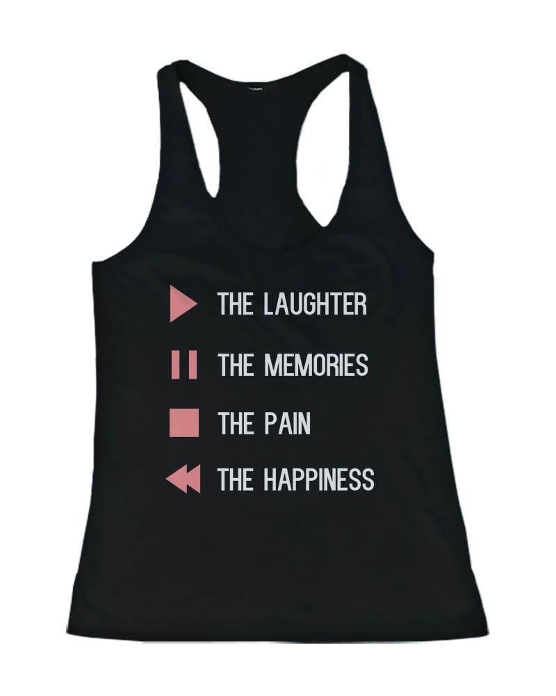 Women's Cute Tank Top - Control Button - Cute Gym Clothes, Workout Shirts