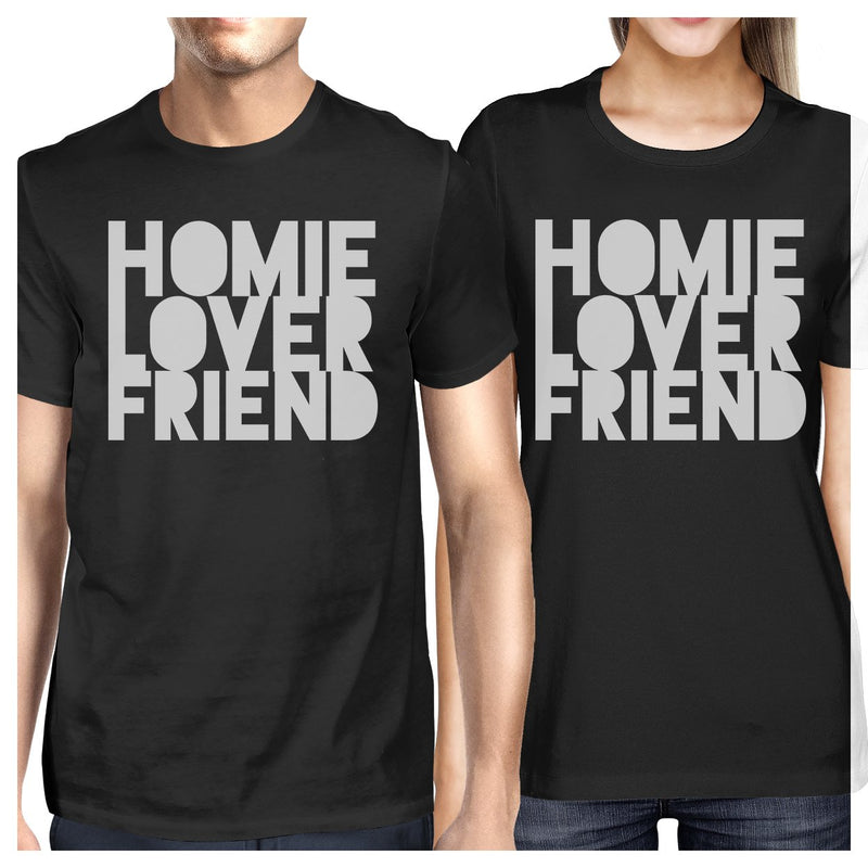 Homie Lover Friend Matching Couple Black Shirts