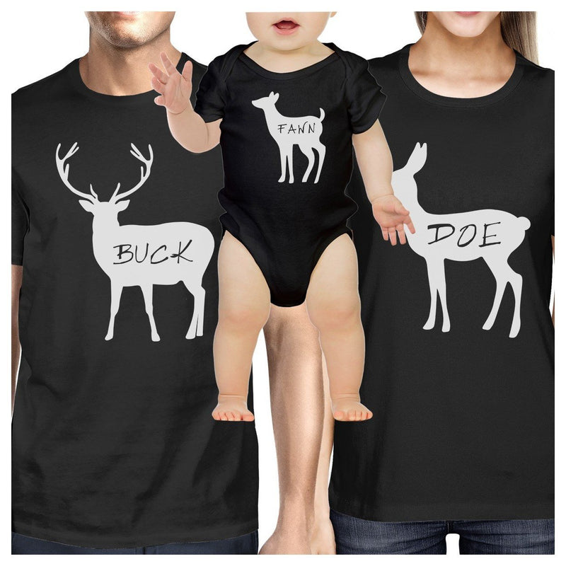 Buck Mens Black T-Shirt Unique Family Matching Shirts For Dad Gifts