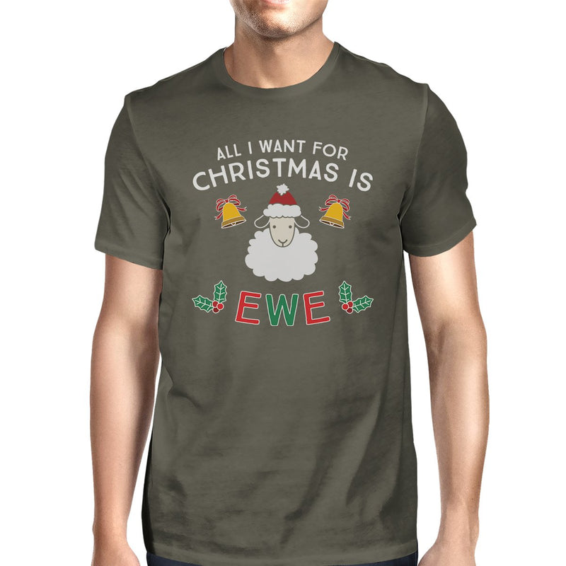All I Want For Christmas Is Ewe Mens Dark Grey Shirt