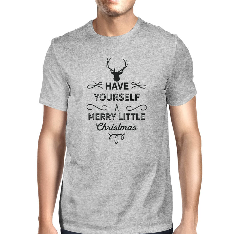 Have Yourself A Merry Little Christmas Mens Grey Shirt
