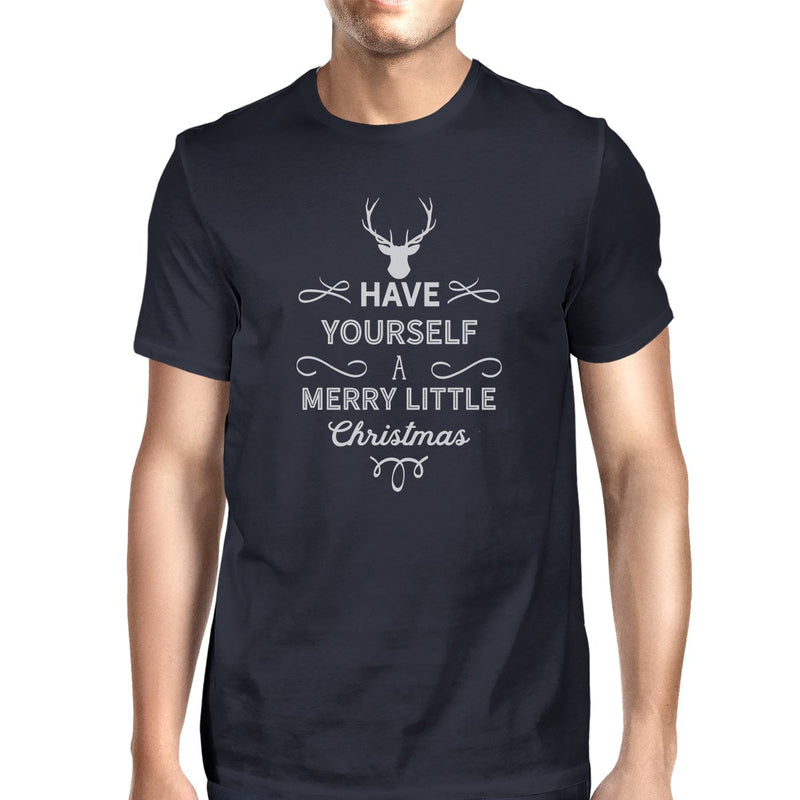 Have Yourself A Merry Little Christmas Mens Navy Shirt