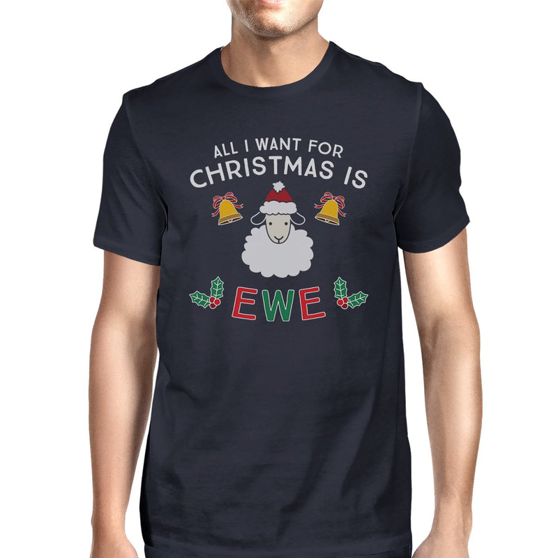 All I Want For Christmas Is Ewe Mens Navy Shirt