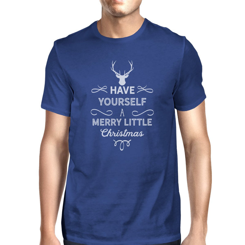 Have Yourself A Merry Little Christmas Mens Royal Blue Shirt