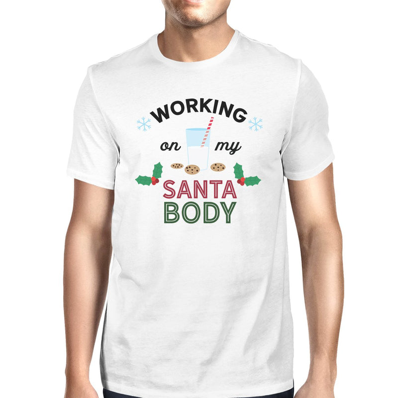 Working On My Santa Body Mens White Shirt