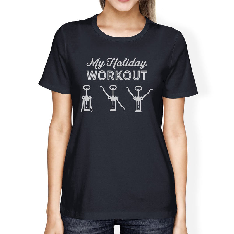 My Holiday Workout Womens Navy Shirt