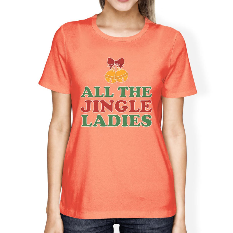 All The Jingle Ladies Womens Peach Shirt