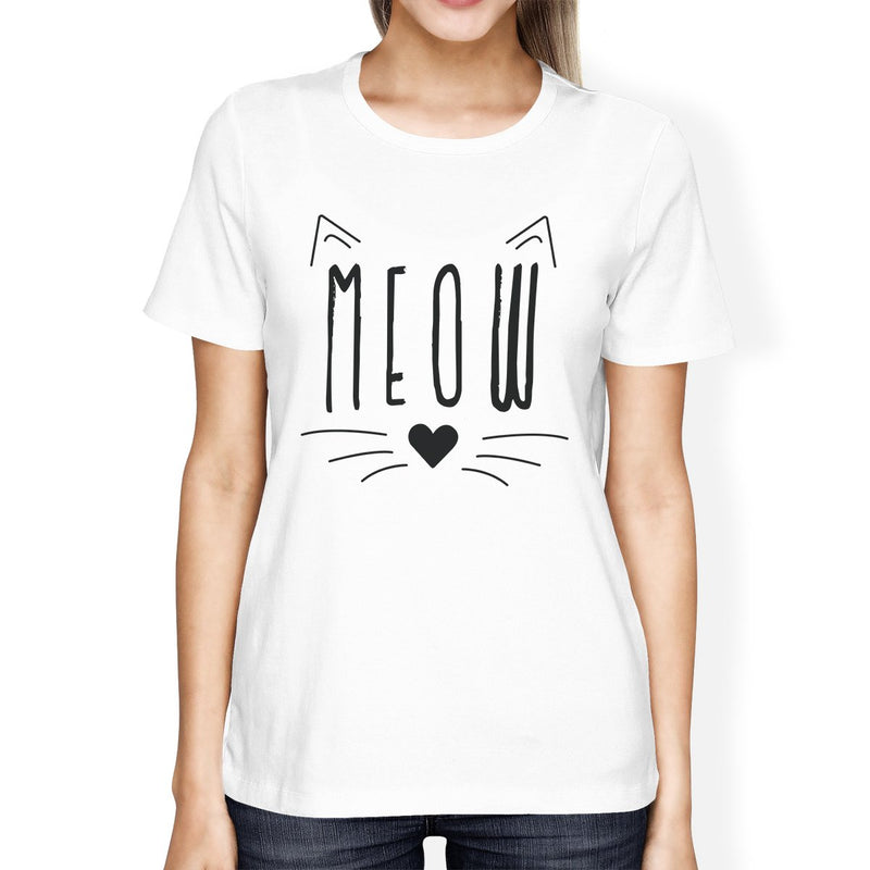 Meow Womens White Shirt