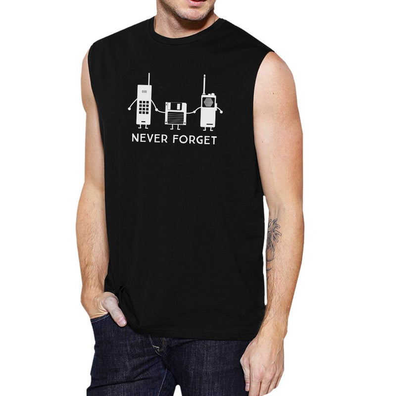 Never Forget Mens Black Muscle Top