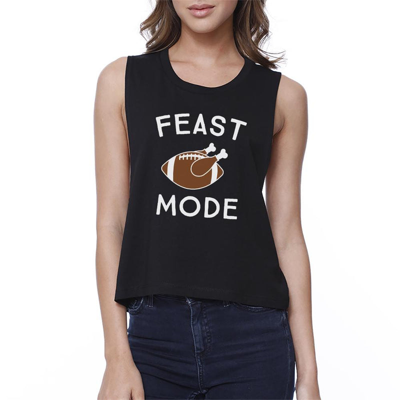 Feast Mode Womens Black Crop Top