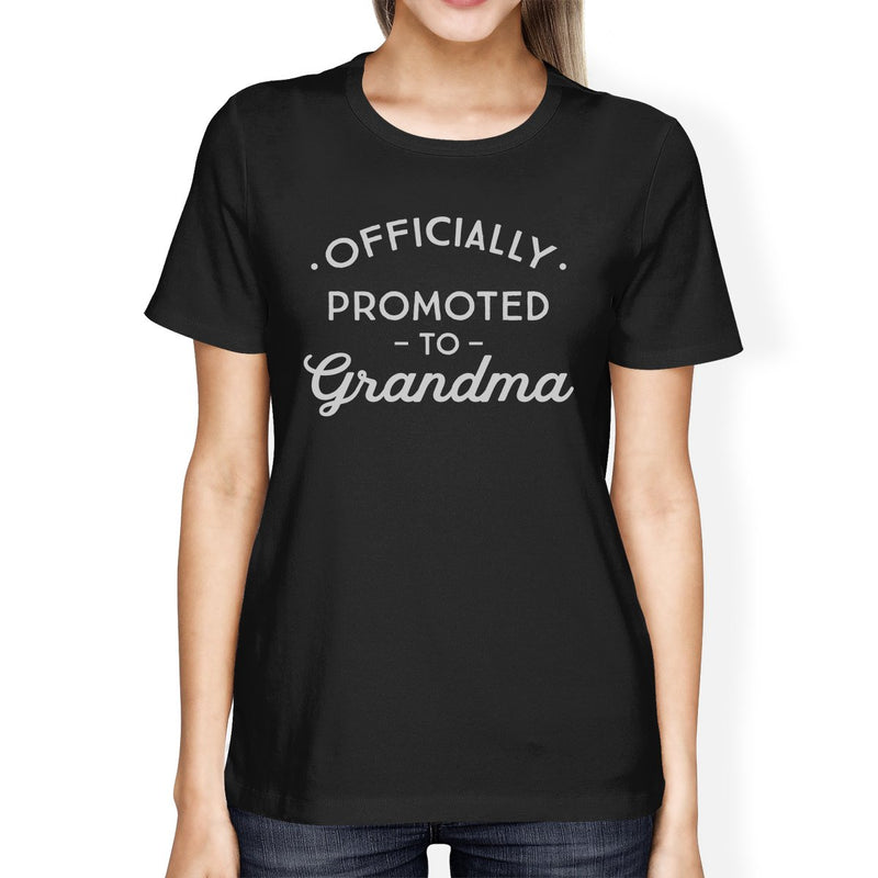 Officially Promoted To Grandma Womens Black Shirt