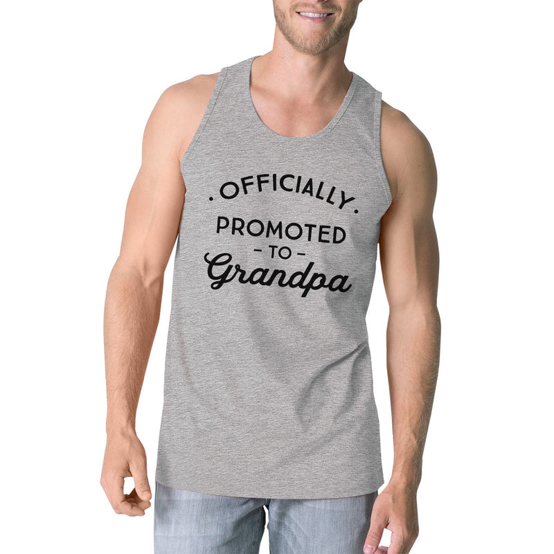 Officially Promoted To Grandpa Mens Grey Tank Top