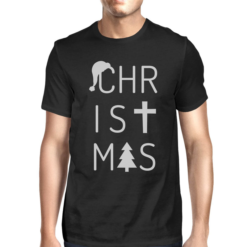 Christmas Letters Mens Black Shirt
