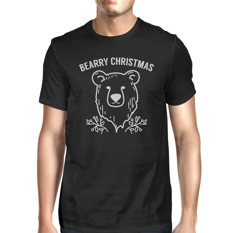 Bearry Christmas Bear Mens Black Shirt