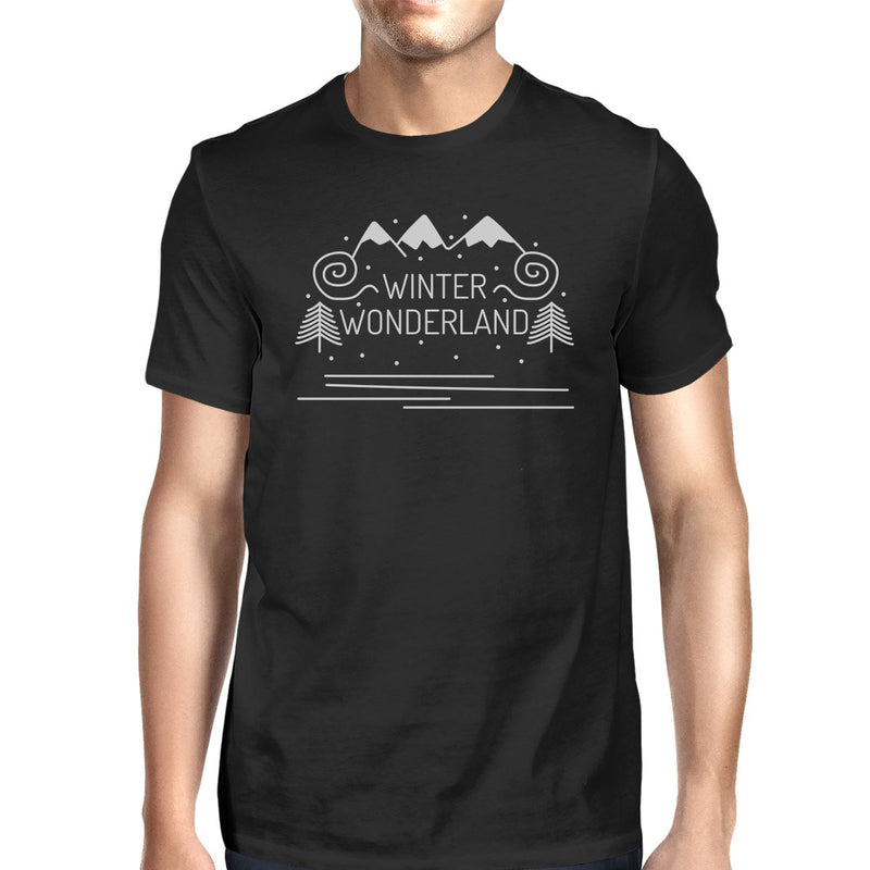 Winter Wonderland Mens Black Shirt