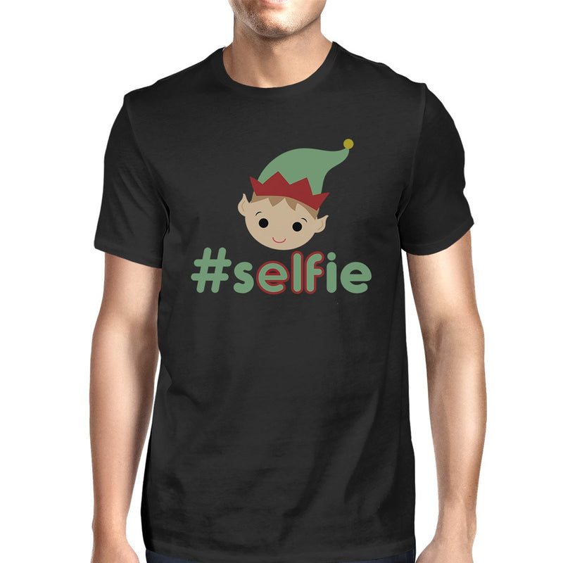 Hashtag Selfie Elf Mens Black Shirt