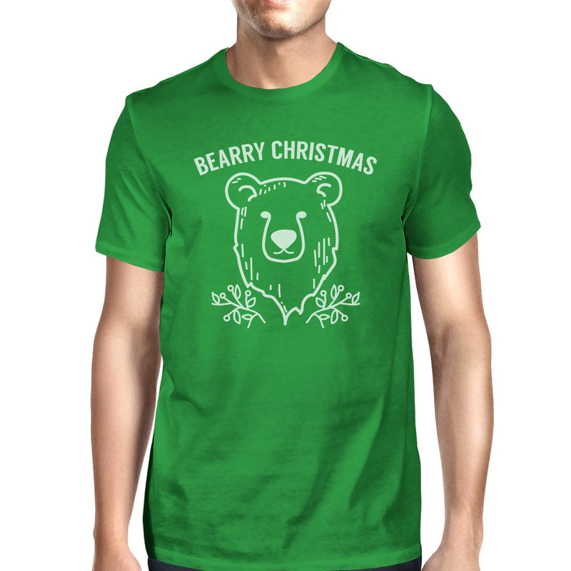 Bearry Christmas Bear Mens Green Shirt