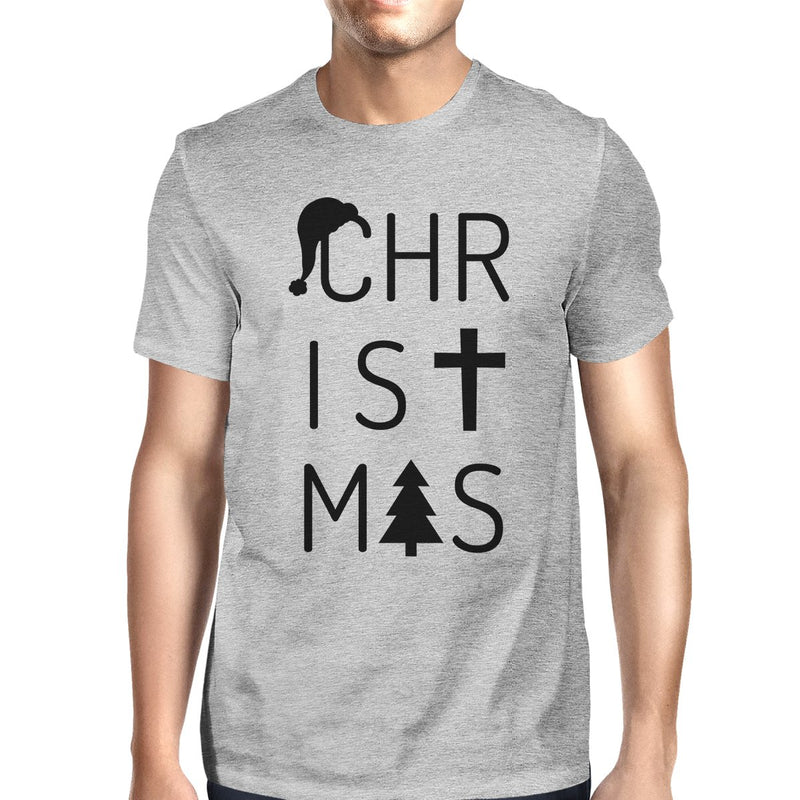 Christmas Letters Mens Grey Shirt