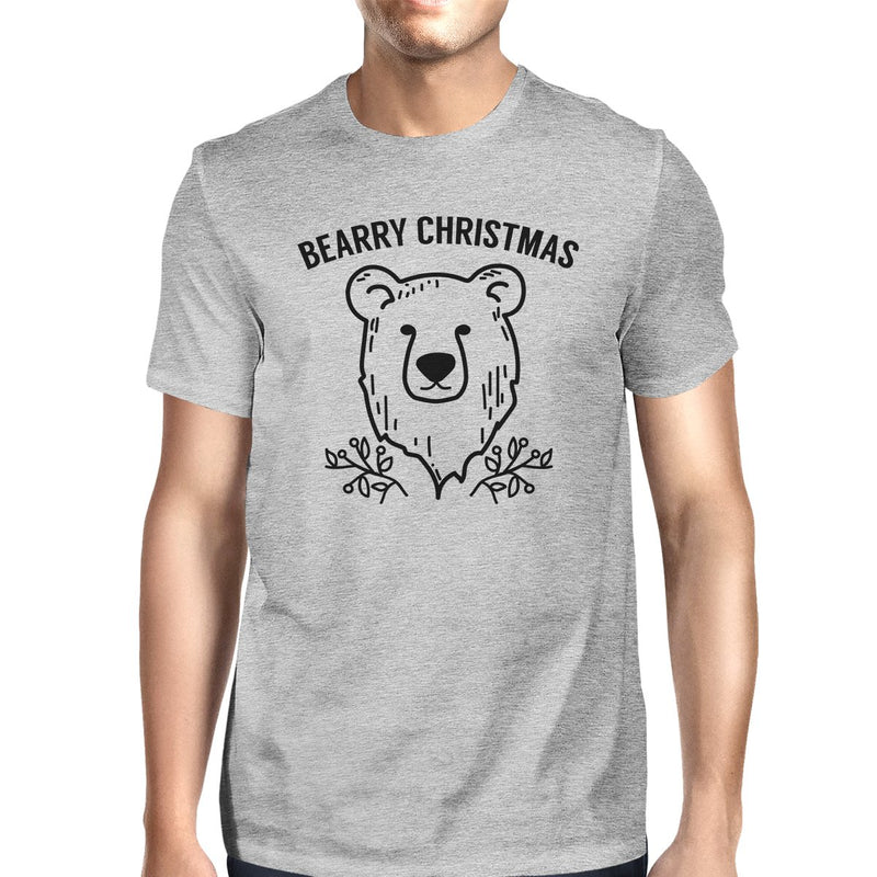Bearry Christmas Bear Mens Grey Shirt