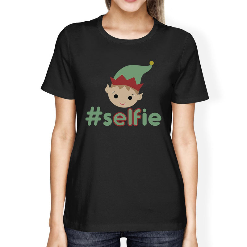 Hashtag Selfie Elf Womens Black Shirt