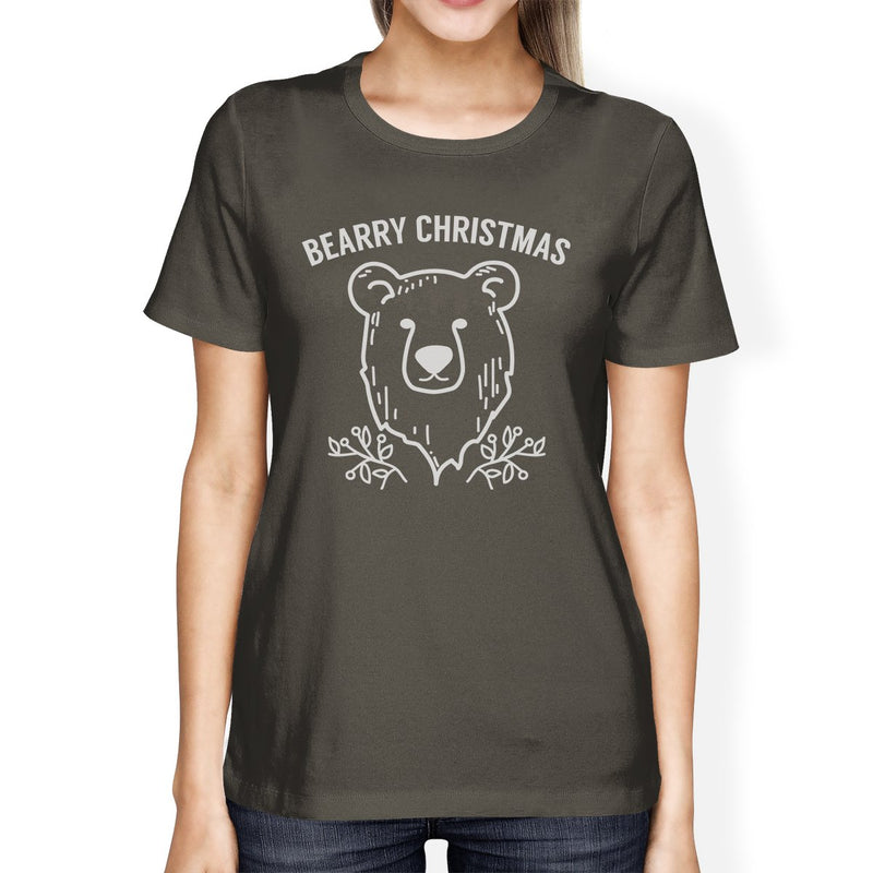 Bearry Christmas Bear Womens Dark Grey Shirt