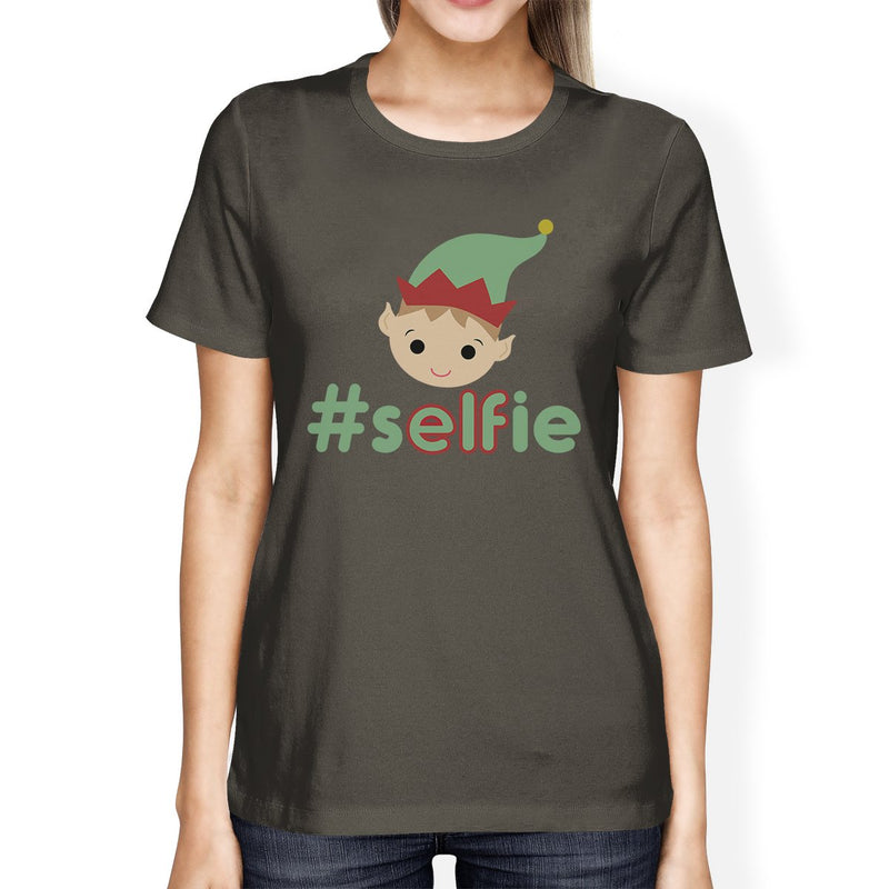 Hashtag Selfie Elf Womens Dark Grey Shirt