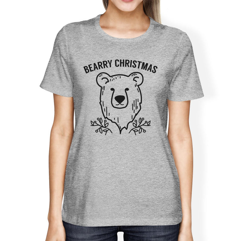 Bearry Christmas Bear Womens Grey Shirt