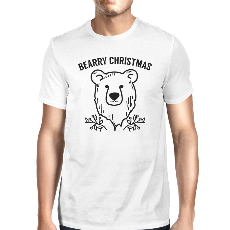 Bearry Christmas Bear Mens White Shirt
