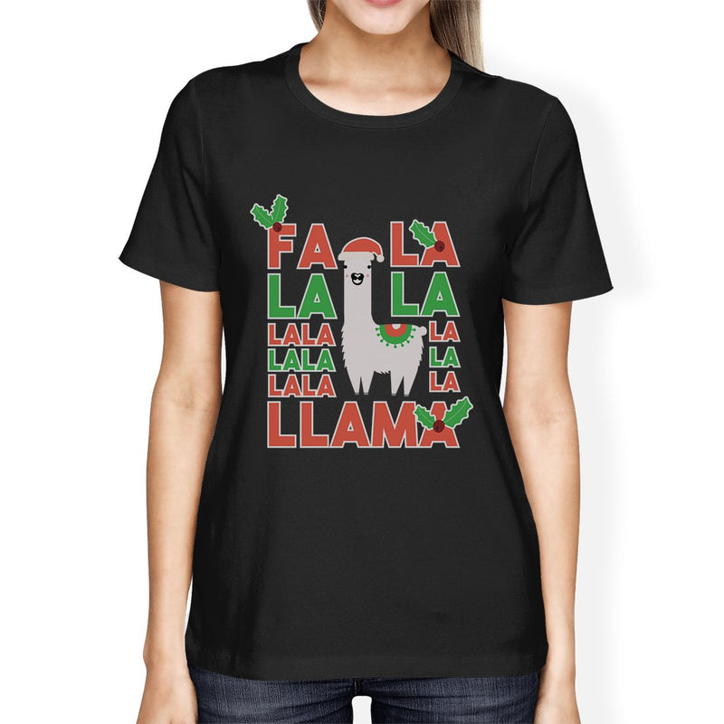 Falala Llama Womens Cute Christmas Unique Design T-Shirt Funny Gift
