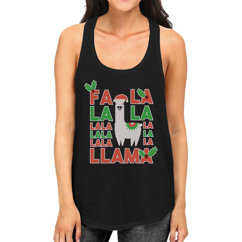 Falala Llama Womens Racerback Tank Top For Christmas Gym Workout