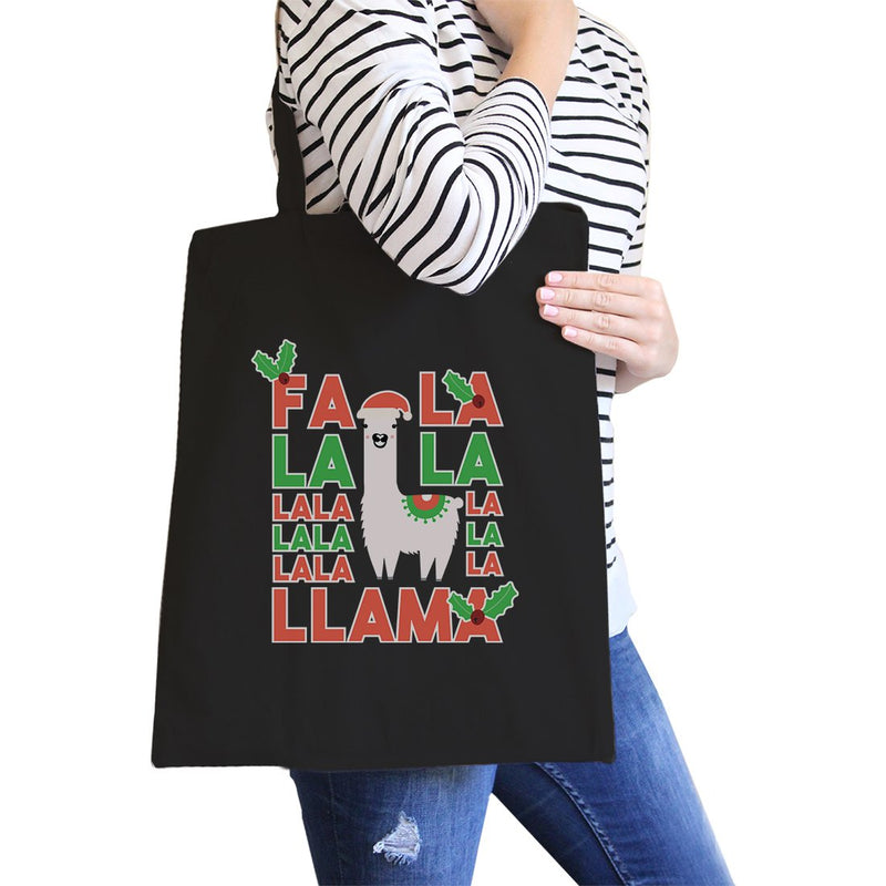 Falala Llama Canvas Shoulder Bag Cute Christmas Gift Tote For Teens