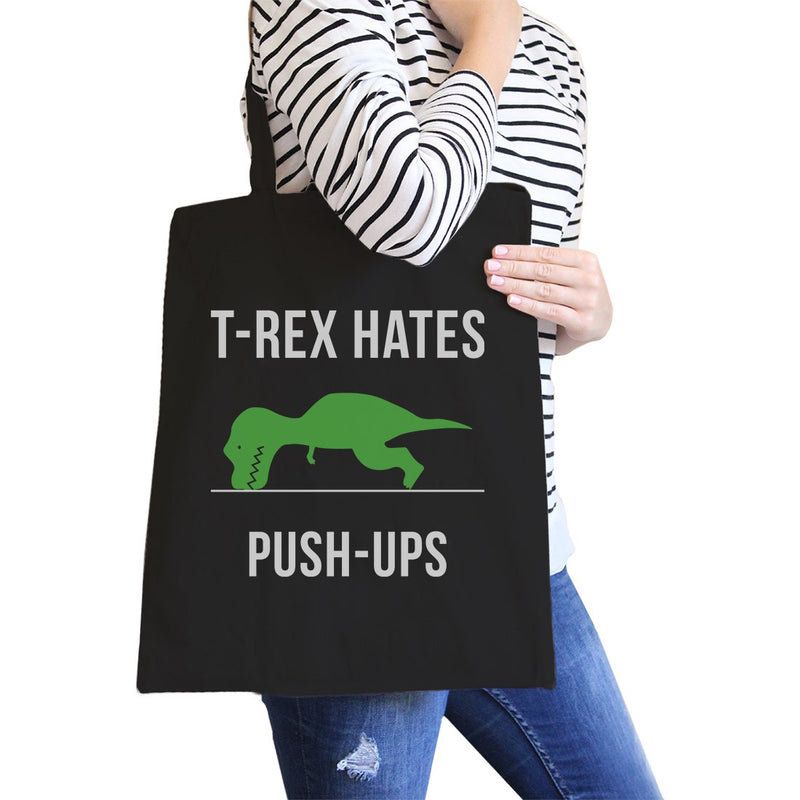 T-Rex Push Ups Canvas Shoulder Bag Cute Gym Tote Funny Workout Gift