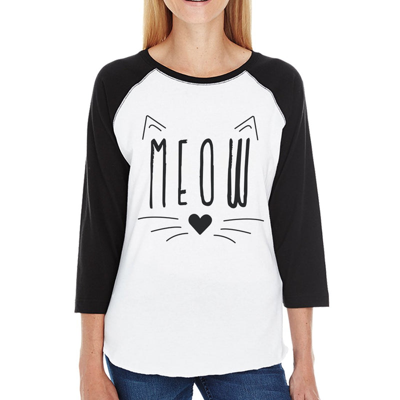 Meow Womens Baseball Tee