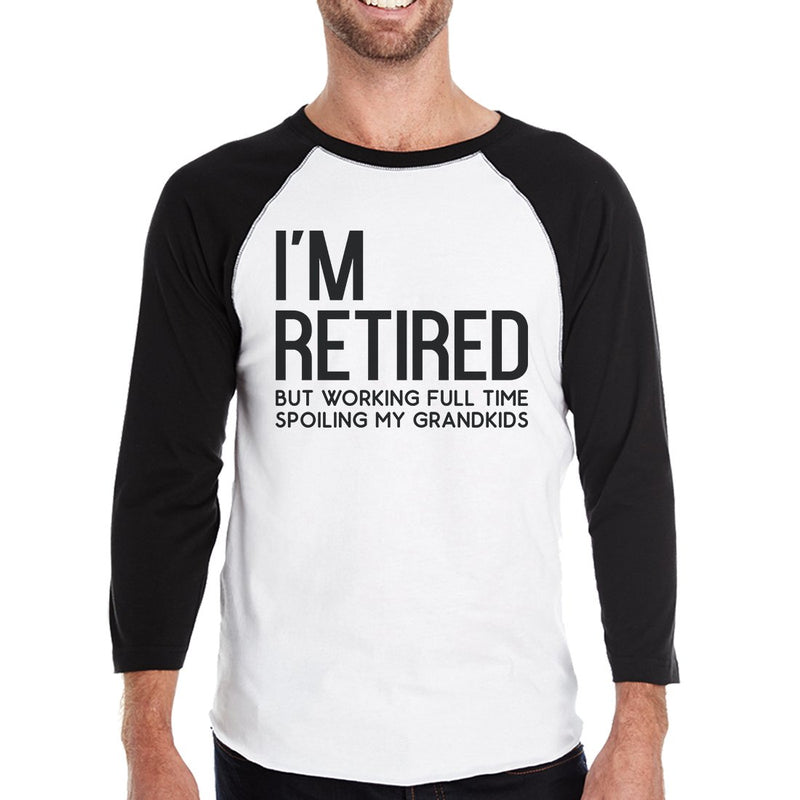 Retired Grandkids Mens Baseball Shirt Comfortable Round Neck Wear