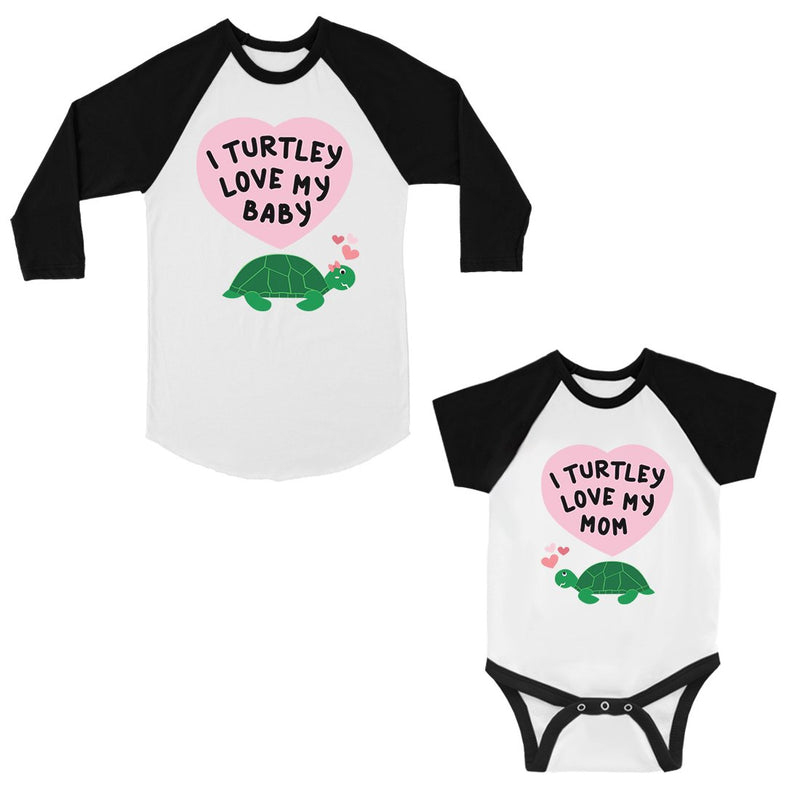 Turtley Love Baby Mom Mom and Baby Matching Baseball Jerseys Gifts