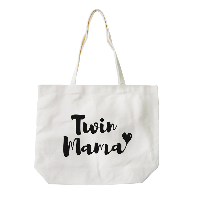 Twin Mama Heavy Cotton Canvas Tote Bag Washable Tote For Mom Gifts