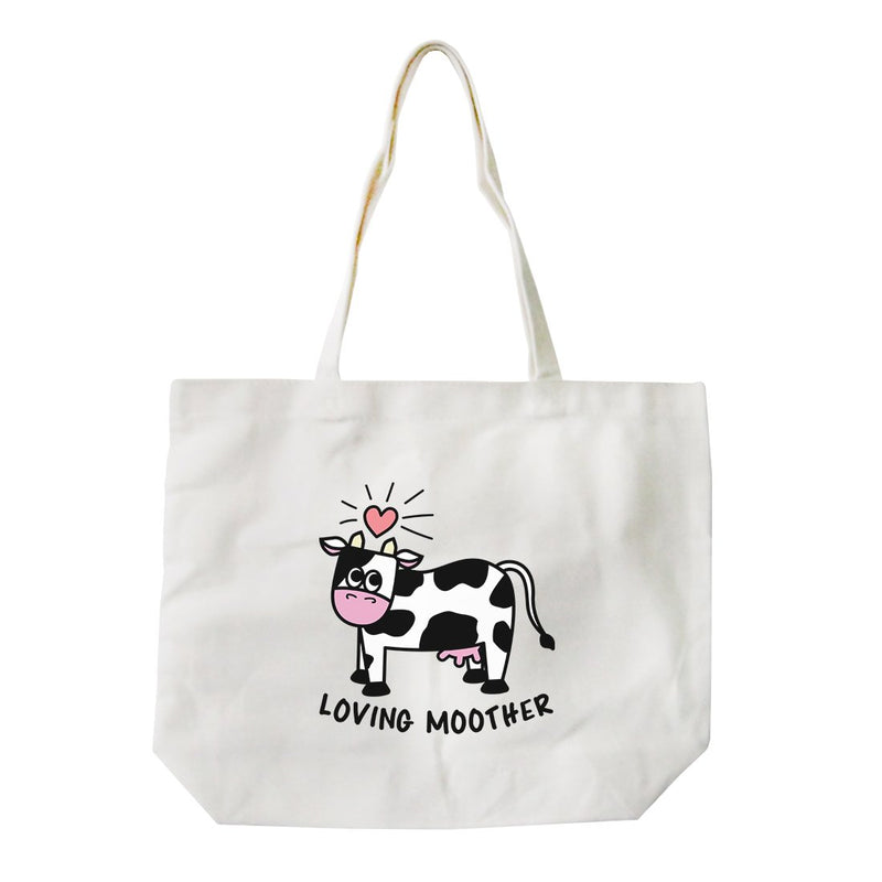 Loving Moother Cow Unique Canvas Bag Cute Grocery Bag Gift For Mom