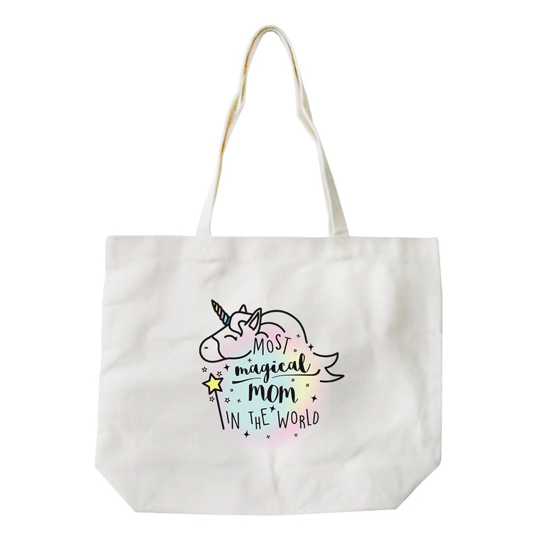 Magical Mom Unicorn Mother's Day Gift Canvas Tote Bag For Grocery